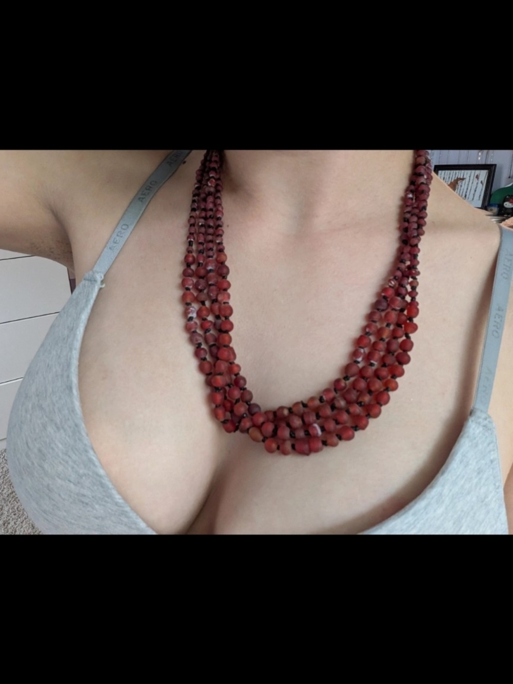 Multi-Strand Red Bead Statement Necklace